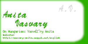 anita vasvary business card